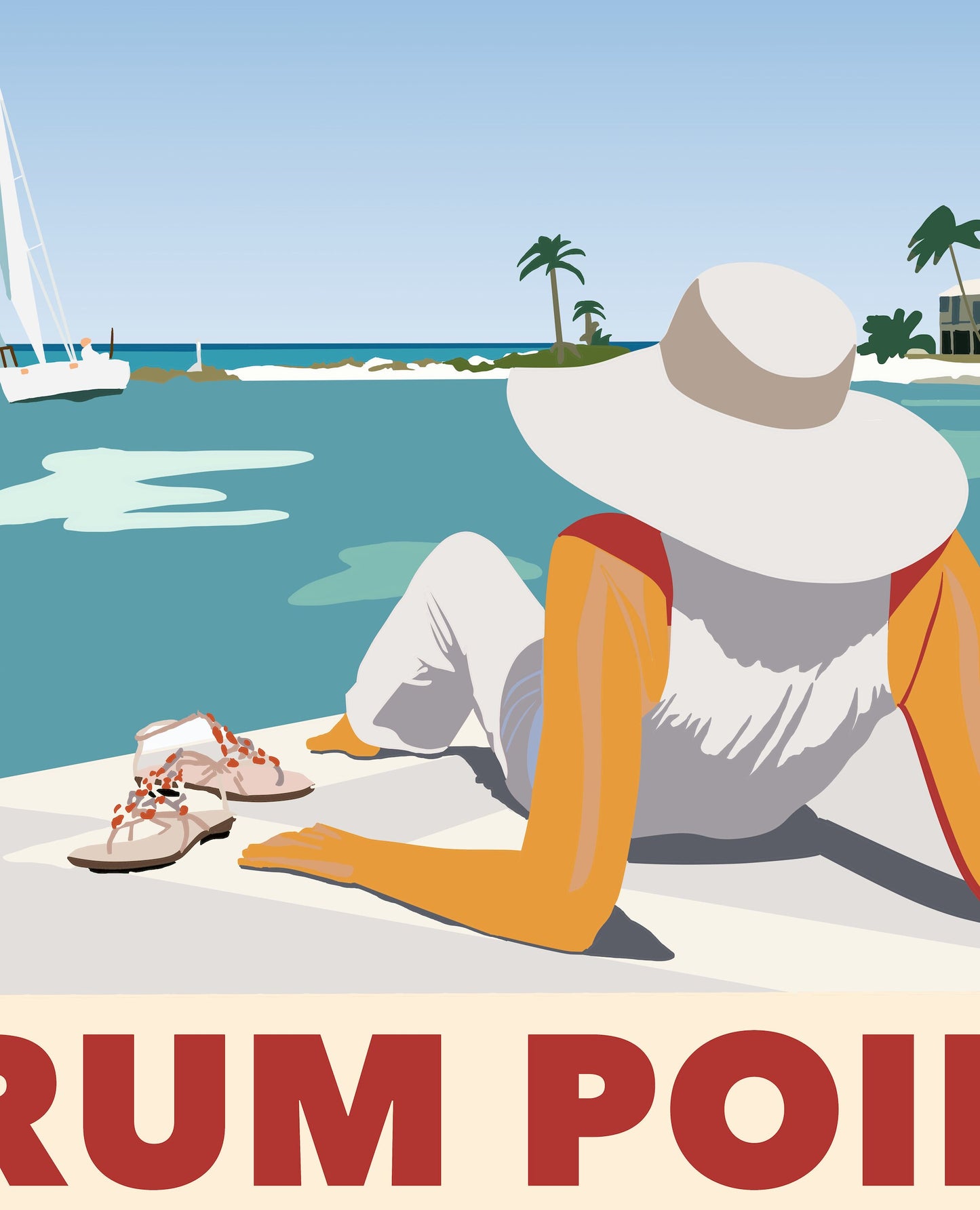 Cayman Island Poster, Rum Point Poster,Home Decor, Gift Idea, Travel Print, Cayman Island Print, Rum Point Travel Poster