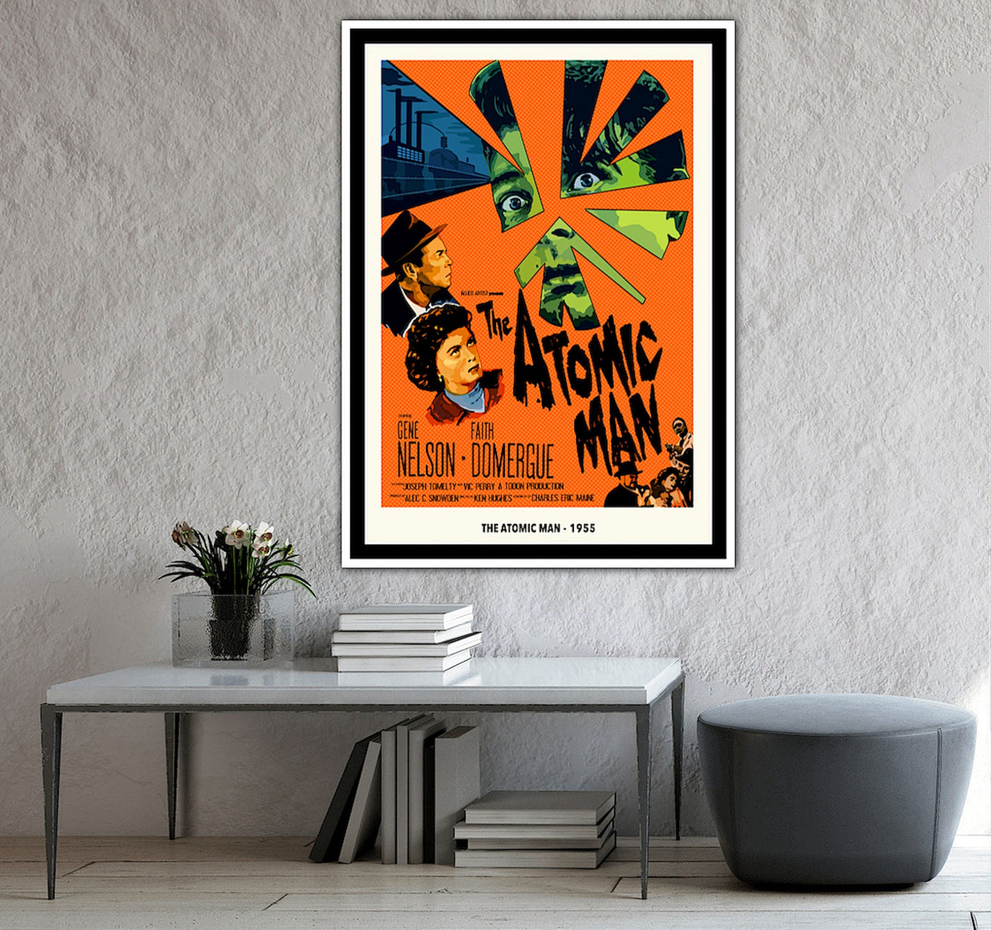 The Atomic Man Poster, The Atomic Man Wall Art, The Atomic Man Retro Film Movie Print,Sci-Fi Movie Poster, The Atomic Man