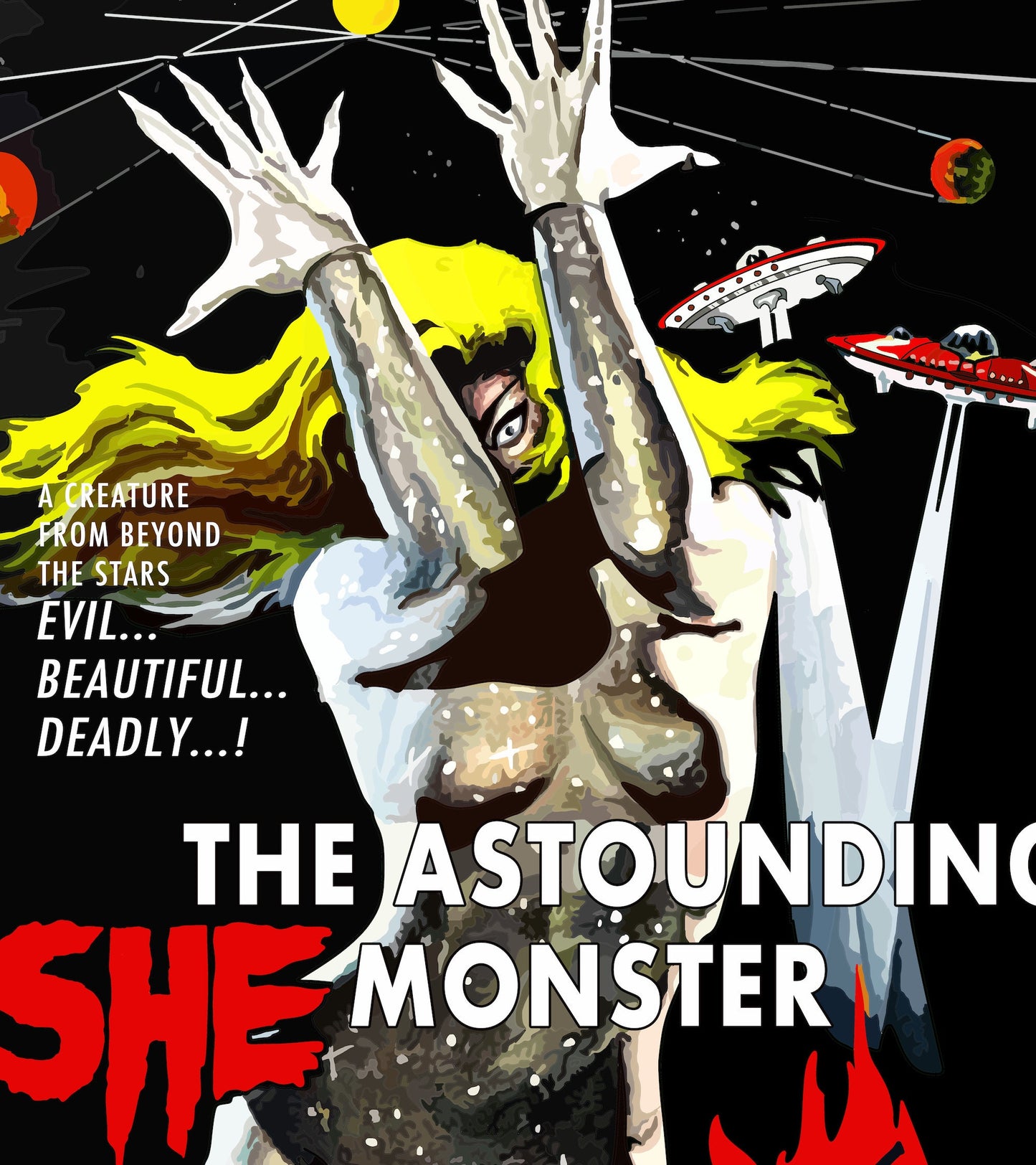 The Astounding She-Monster Poster, She-Monster Movie Poster, Retro Sci-fi Movie Poster, Classic Sci-fi Movie Poster