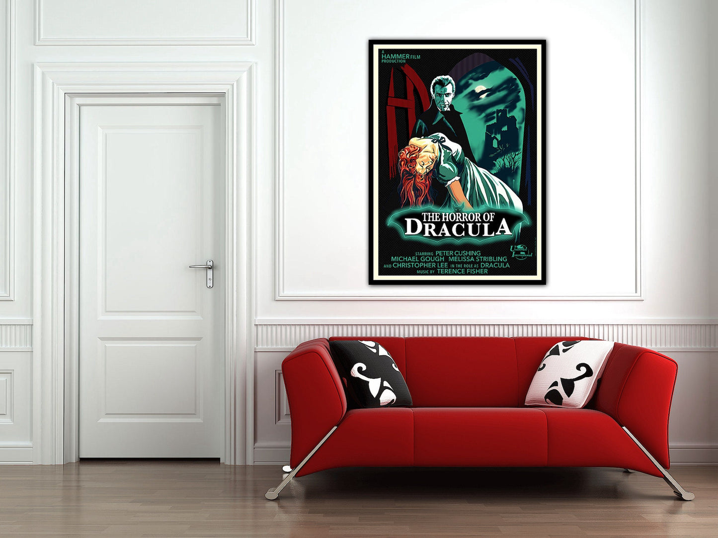 Dracula Poster, Horror of Dracula Movie Poster,Home Decor Wall Art, Film Movie Poster, Hand Drawn Digital Artwork