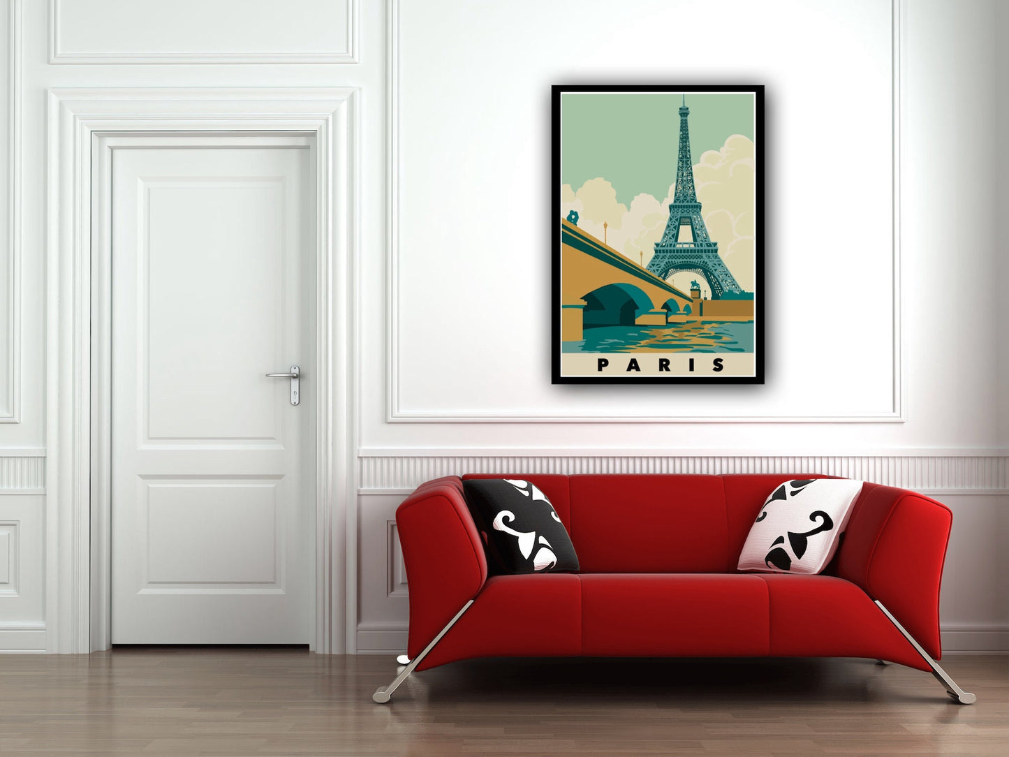 Paris Poster,Eiffel Tower Wall Art, Home Decor, Gift Idea, Paris Sunset Travel Print, Eiffel Tower Poster, Digital Art, France Poster