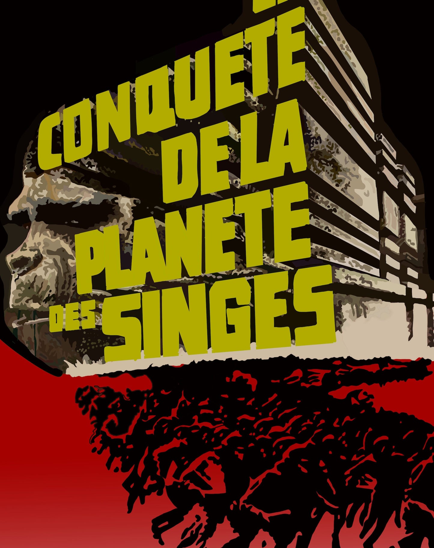 French Conquest of the Planet of the Apes Poster,Planet of the Apes Poster, Planet of the Apes French Edition Poster Print