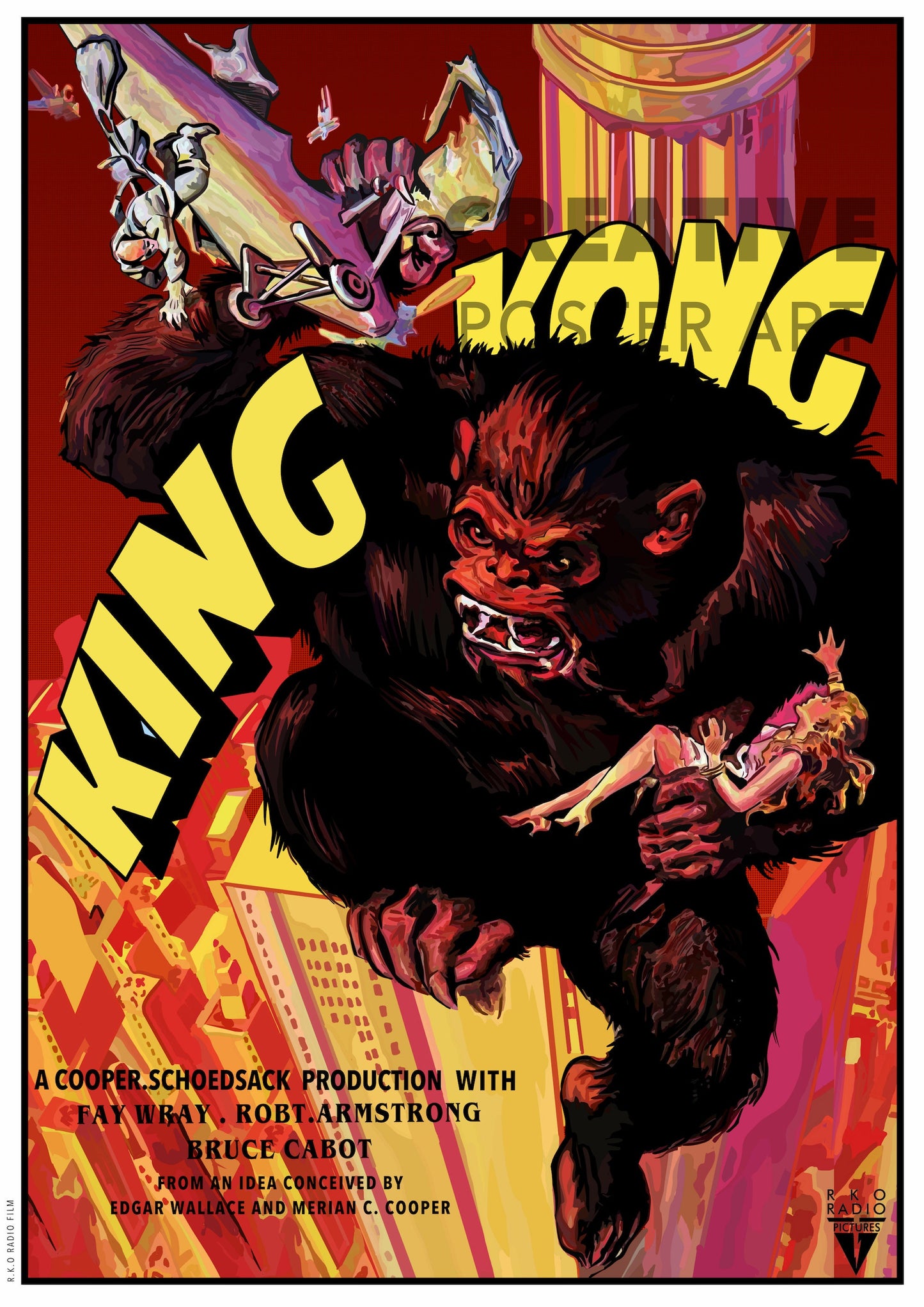 King Kong Movie Poster,King Kong Wall Art, King Kong Film Print,Home Decor,Gift Idea,Sci-Fi Film Poster, King Kong 1933 Film Poster