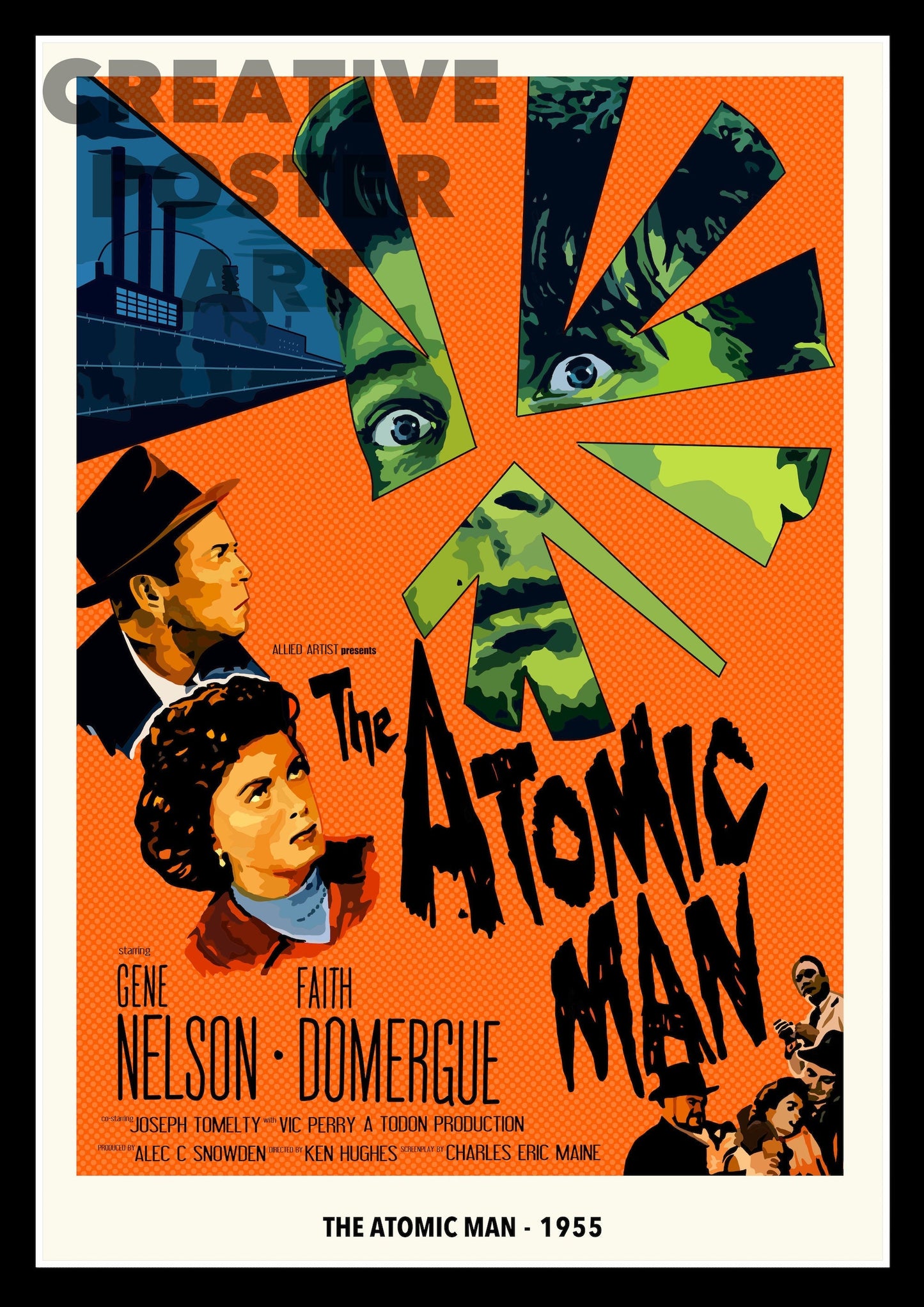 The Atomic Man Poster, The Atomic Man Wall Art, The Atomic Man Retro Film Movie Print,Sci-Fi Movie Poster, The Atomic Man