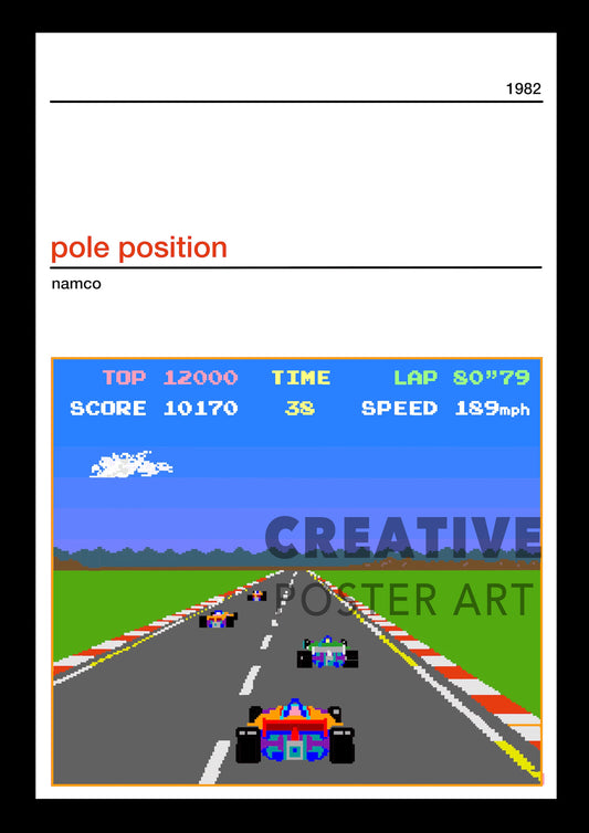 Pole Position Poster Print | Atari Wall Art, Home Decor, Gift Idea, Retro Gaming Print, Pole Position Poster, Sizes A0/A1/A2/A3/A4