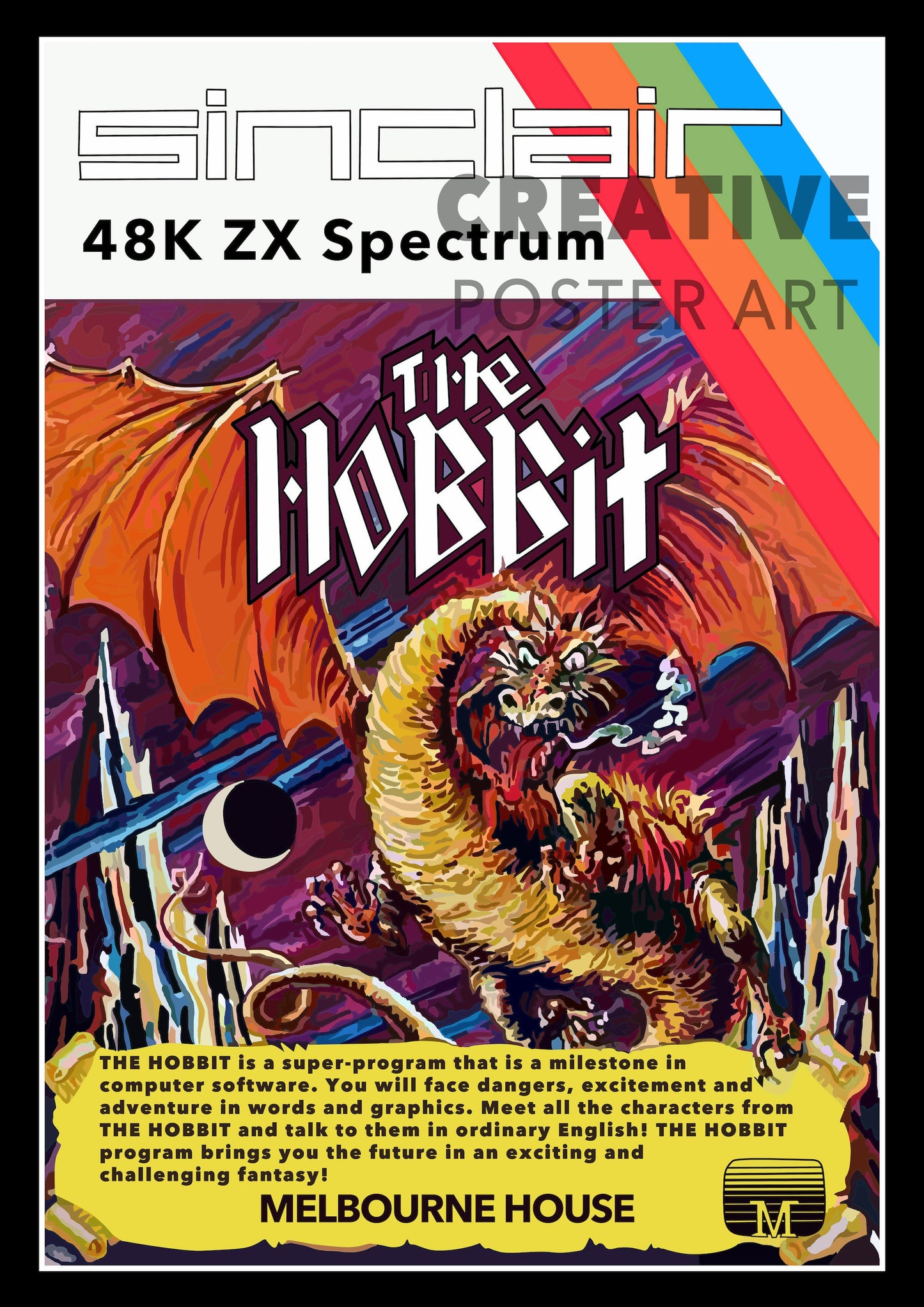 The Hobbit Poster, ZX Spectrum The Hobbit Wall Art, Gaming Poster, Retro Gaming Print, ZX Spectrum Poster