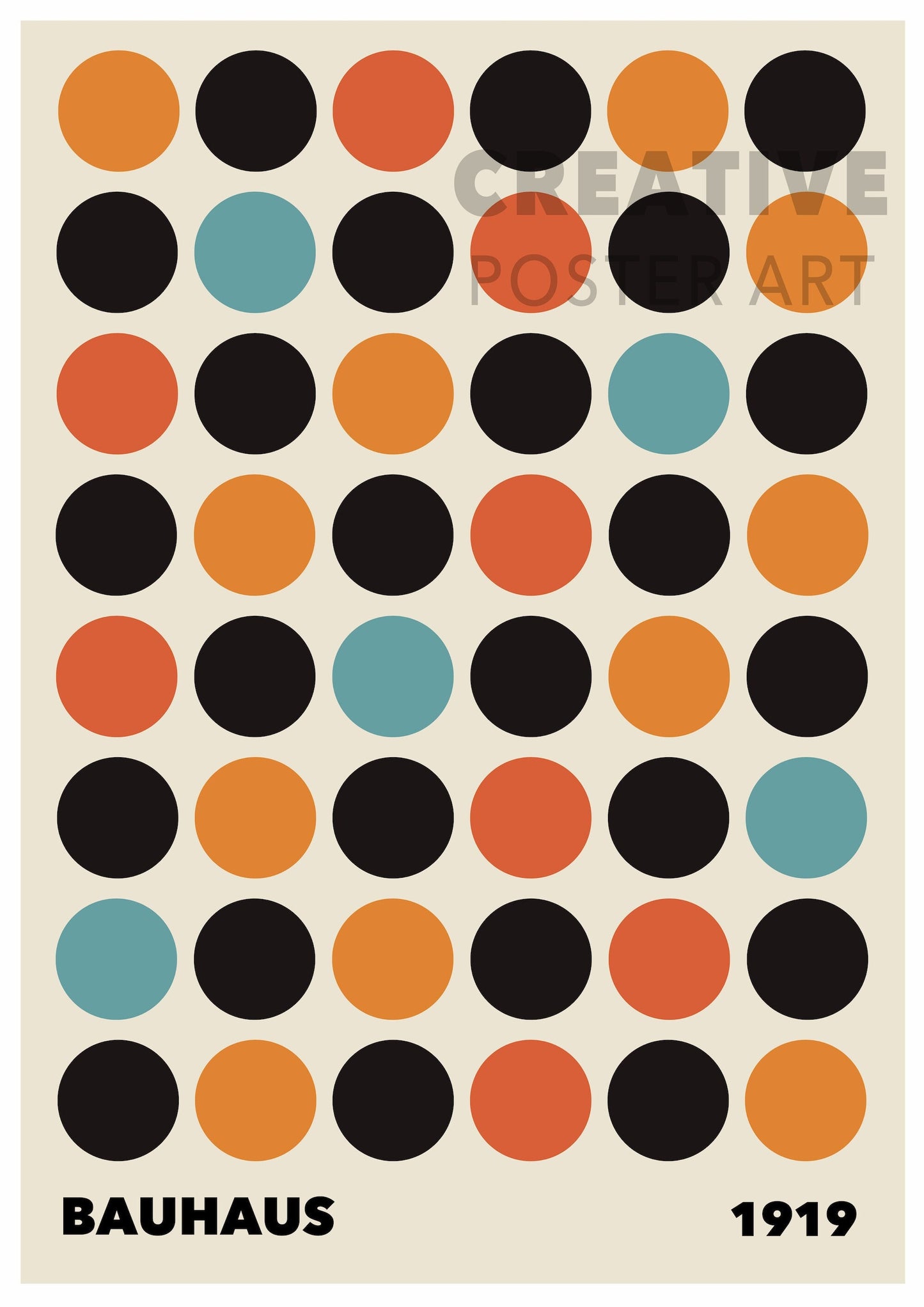 Bauhaus Poster, Bauhaus Circles Print, Bauhaus 1919 Poster, Home Decor, Wall Art, Sizes A0/A1/A2/A3/A4