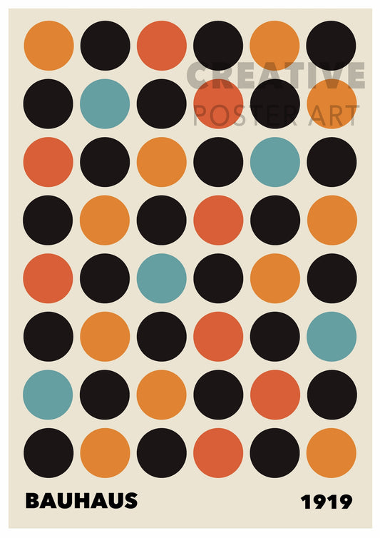 Bauhaus Poster, Bauhaus Circles Print, Bauhaus 1919 Poster, Home Decor, Wall Art, Sizes A0/A1/A2/A3/A4