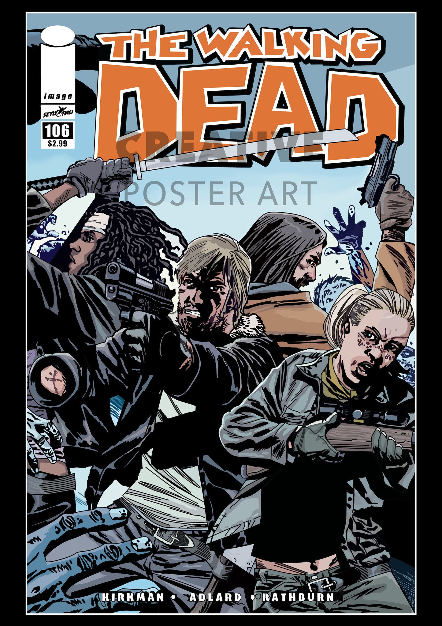 Walking Dead Poster, The Walking Dead Wall Art, Walking Dead Comic Art, Walking Dead Print, Walking Dead Graphic Poster