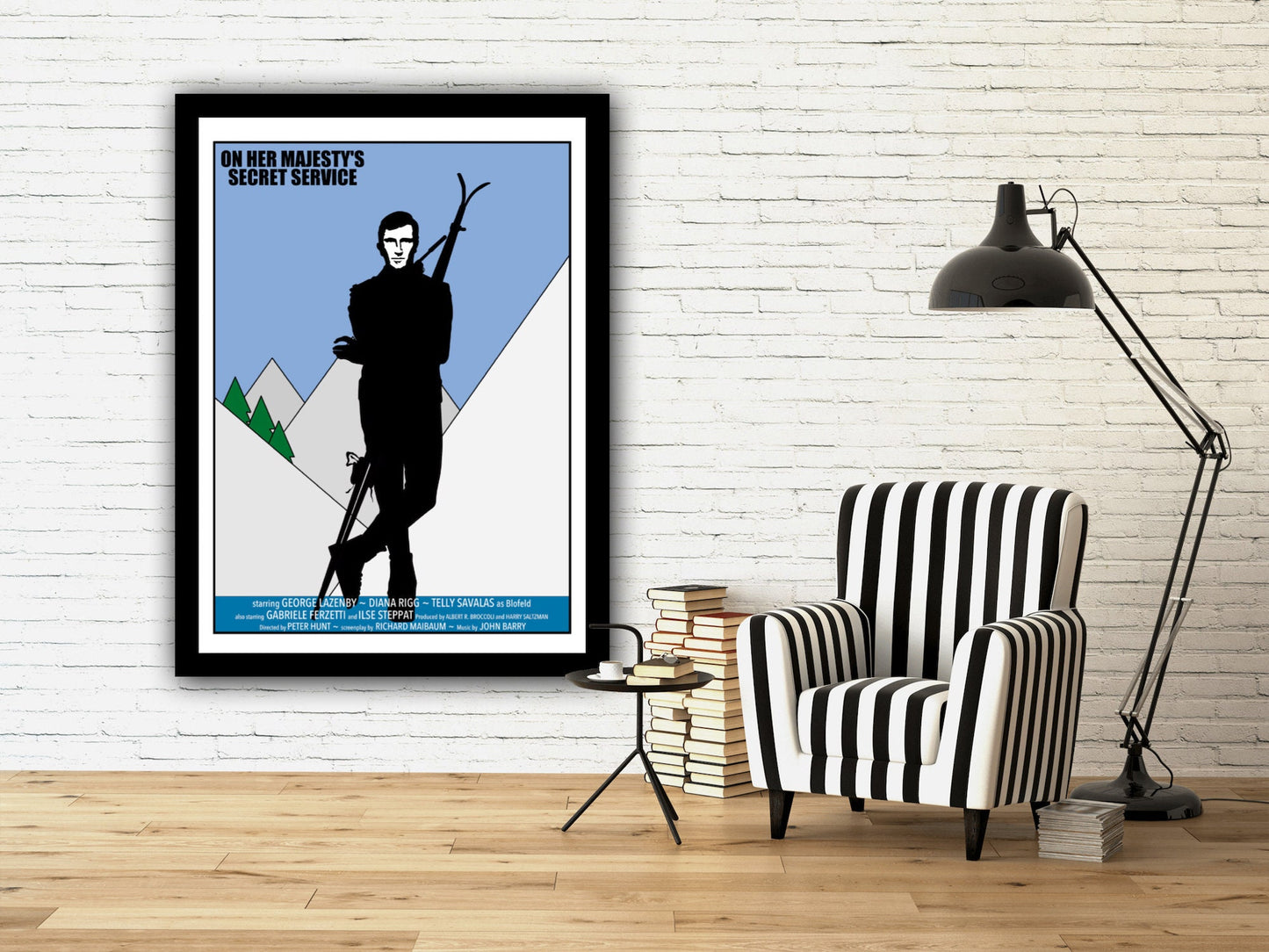 On Her Majesty's Secret Service Poster, James Bond Poster, James Bond Art,Home Decor Wall Art, Film Movie Poster, Hand Drawn Digital Artwork