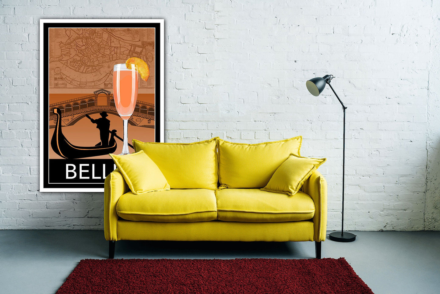 Bellini Cocktail Poster, Wall Art, Cocktail Bar Art, Cocktail Poster, Bellini Print, Bar Decor