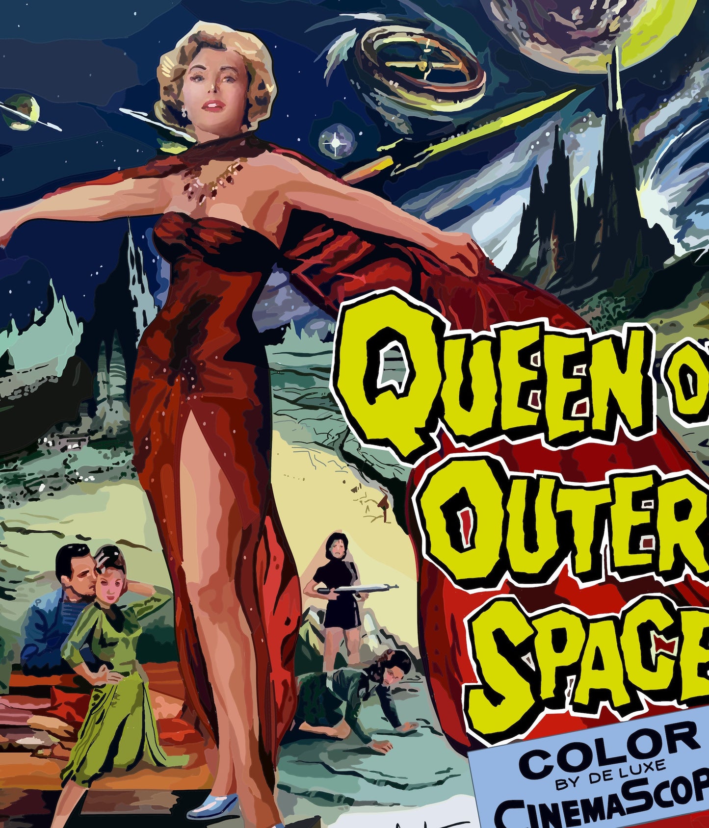 Queen of Outer Space  Poster, Queen of Outer Space Movie Poster,Home Decor Sci-FI Poster, Queen of Outer Space Print