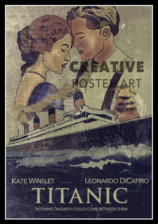 Titanic Poster, Titanic Movie Poster,Home Decor Wall Art, Film Movie Poster, Hand Drawn Digital Artwork