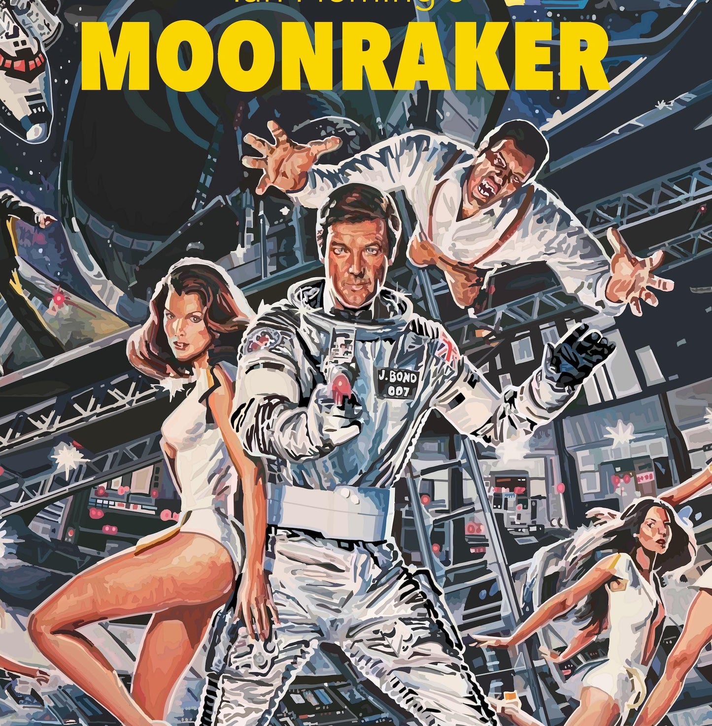 Moonraker Poster, James Bond Poster, 007 James Bond Poster, Home Decor, Wall Art, Movie Poster, Film Poster, Hand Drawn Artwork