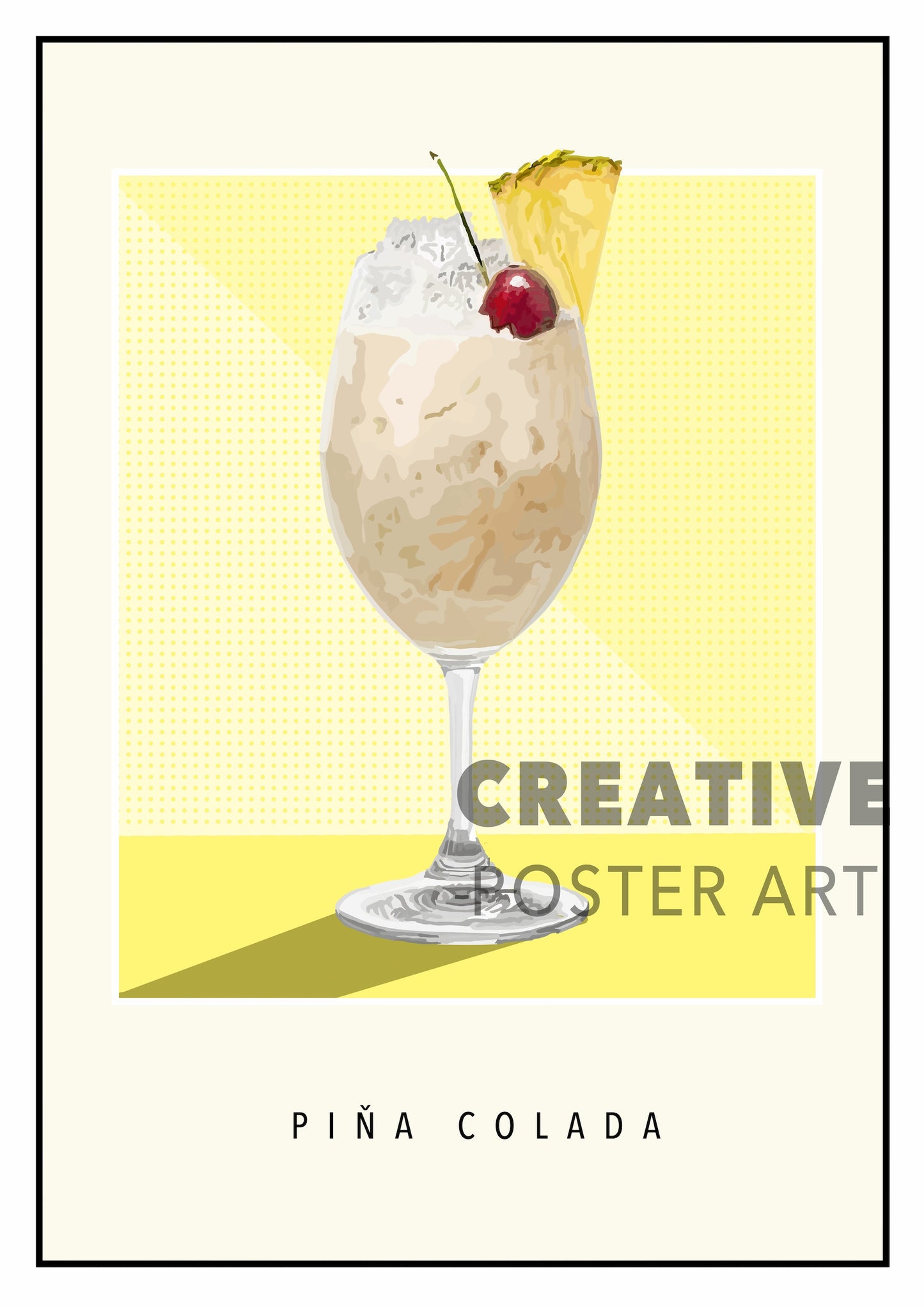 Pina Colada Cocktail Poster, Pina Colada Print, Cocktail Wall Art, Home Decor, Gift Idea, Bar Art, Cocktail Poster, Bar Art, Bar Decor