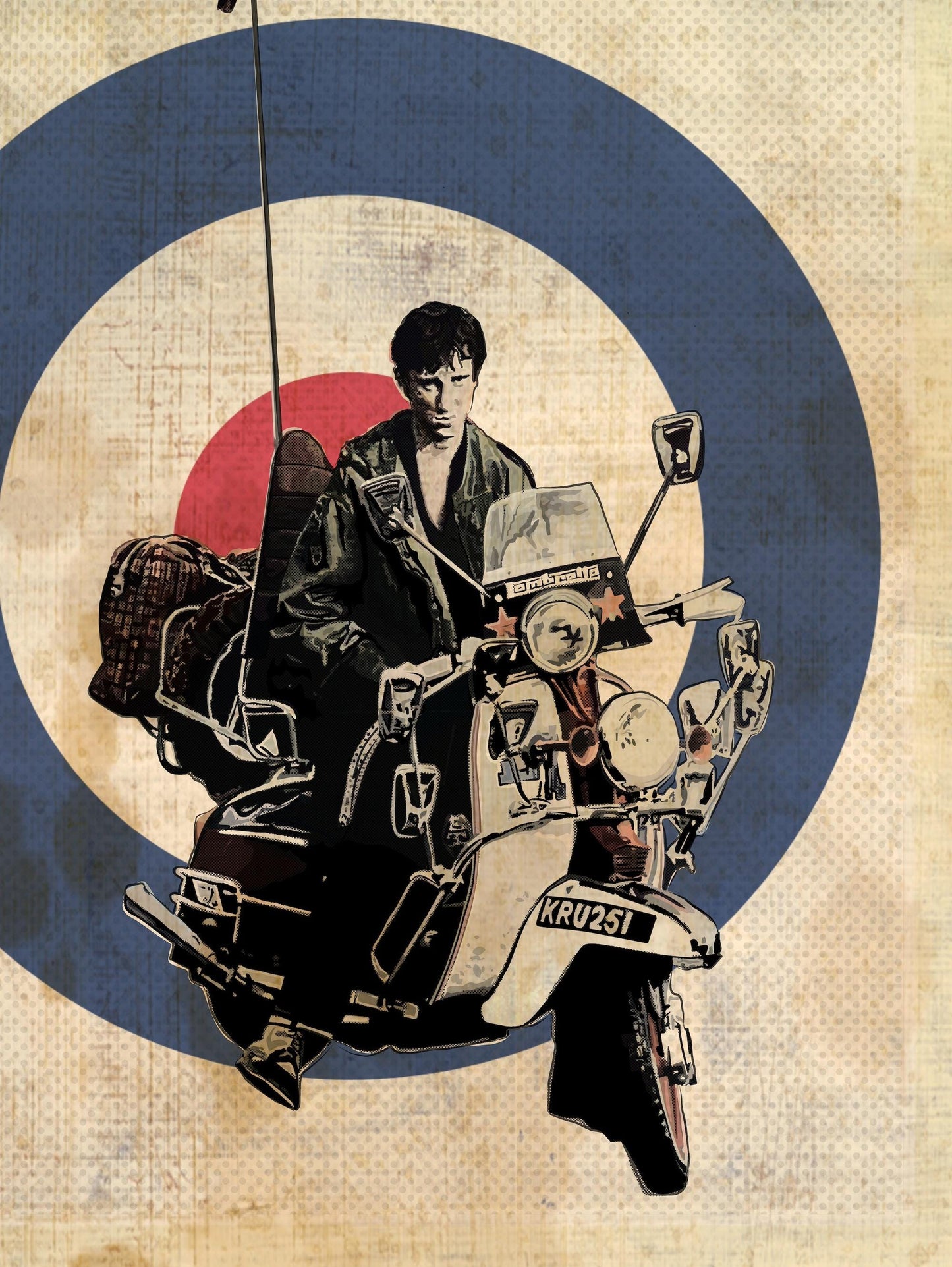 Quadrophenia Distressed Poster, Quadrophenia Poster,Home Decor Wall Art, Film Movie Poster, Hand Drawn Digital Artwork, Mod Poster, The Who