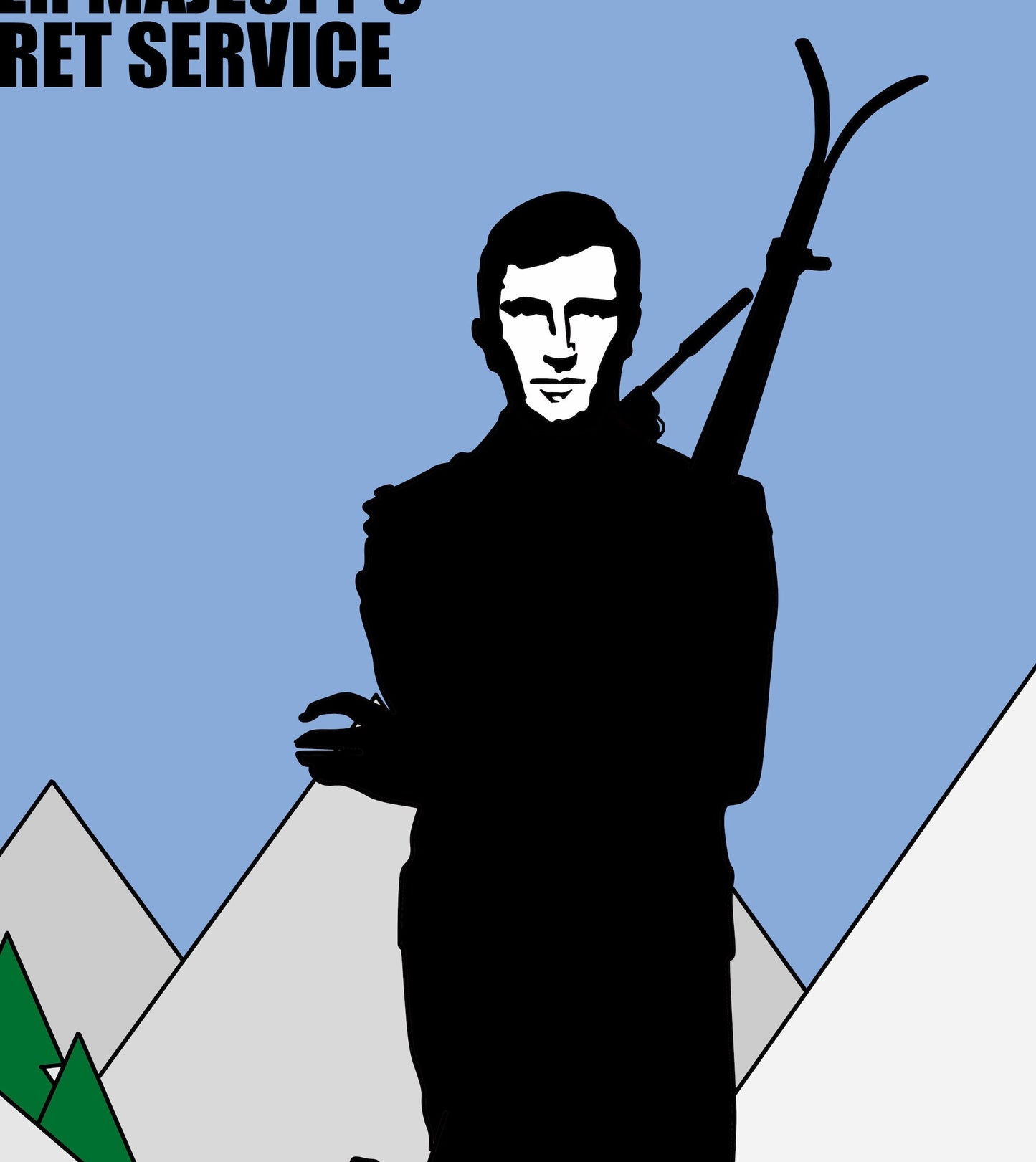 On Her Majesty's Secret Service Poster, James Bond Poster, James Bond Art,Home Decor Wall Art, Film Movie Poster, Hand Drawn Digital Artwork