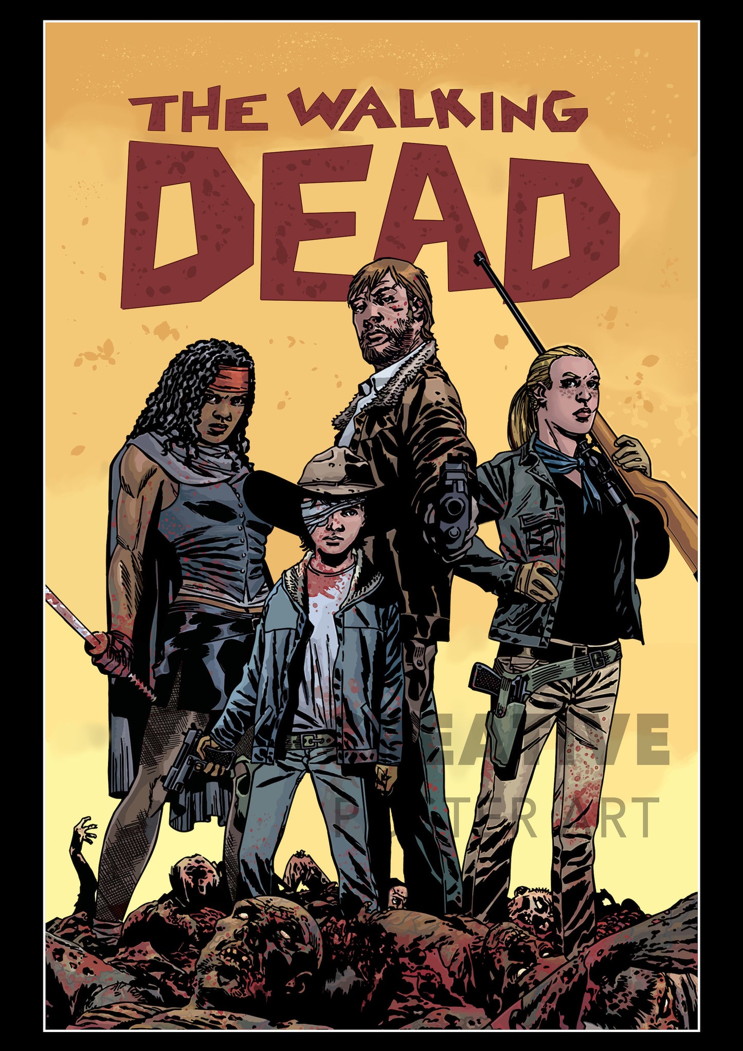 Walking Dead Poster, The Walking Dead Wall Art, Walking Dead Comic Art, Walking Dead Print, Walking Dead Graphic Poster