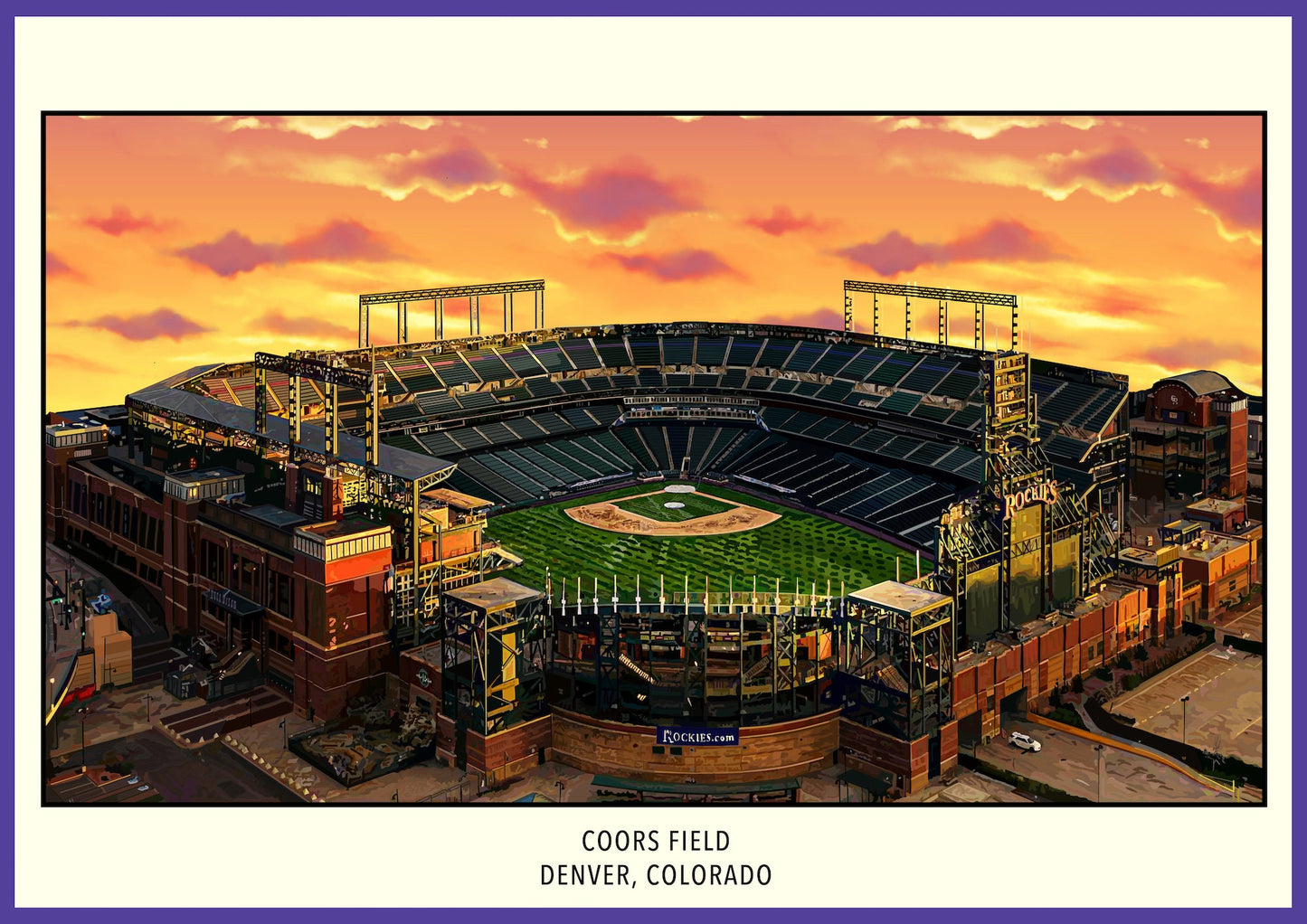 Colorado Rockies Poster, Coors Field Poster,  Field Print, Baseball Print, Colorado Rockies Art, Baseball Art, Coors Field Poster