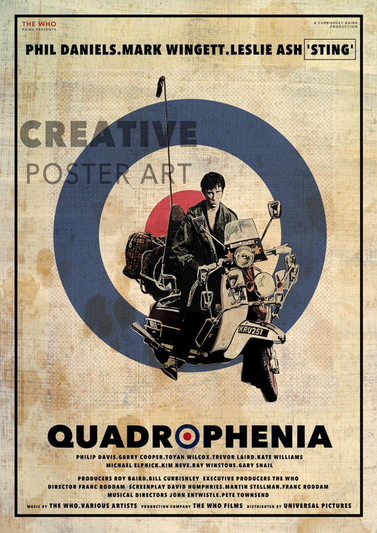 Quadrophenia Distressed Poster, Quadrophenia Poster,Home Decor Wall Art, Film Movie Poster, Hand Drawn Digital Artwork, Mod Poster, The Who