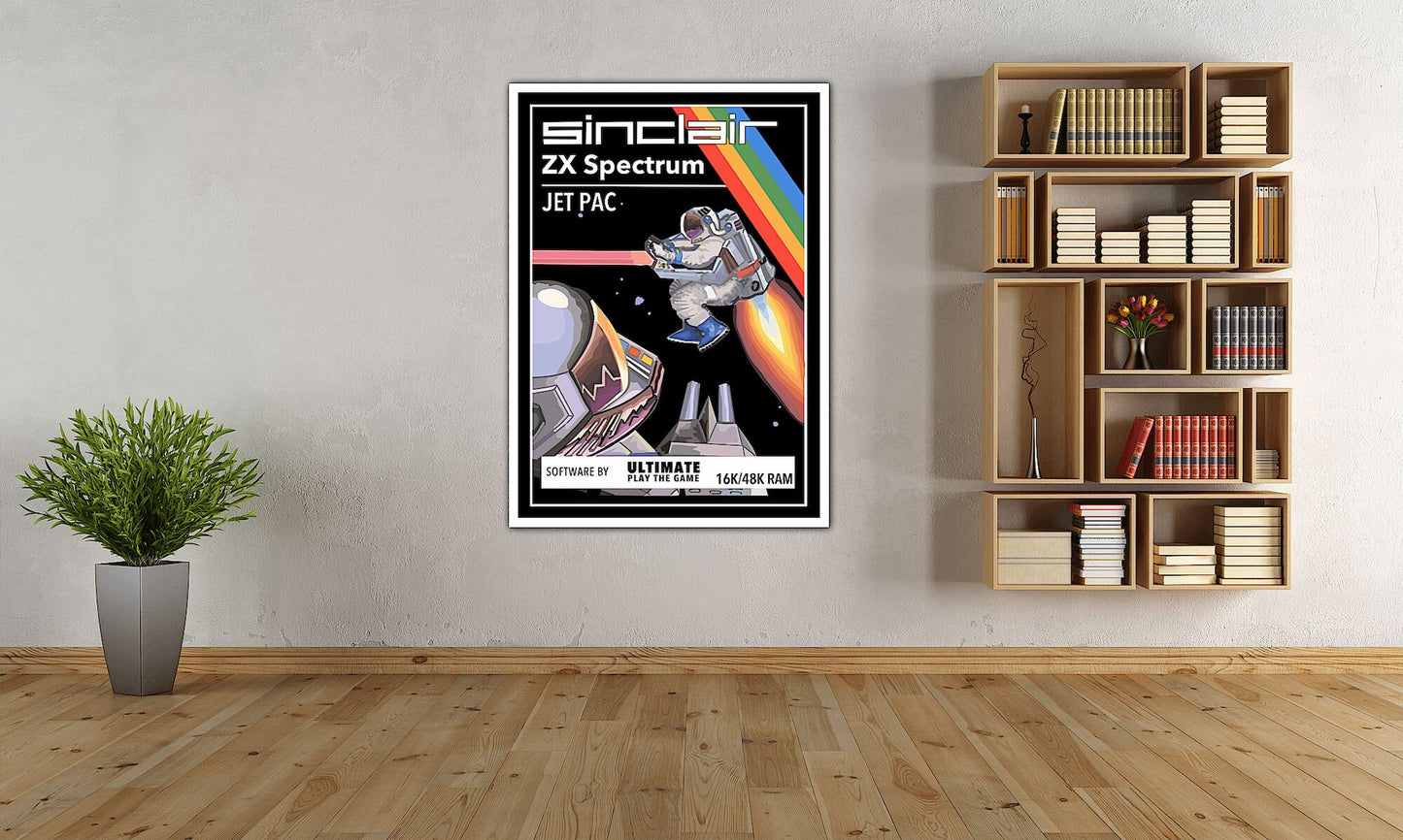 Jetpac ZX Spectrum Poster Print | Jetpac Wall Art, Home Decor, Gift Idea, Retro Gaming Print, ZX Spectrum Poster, Sizes A0/A1/A2/A3/A4