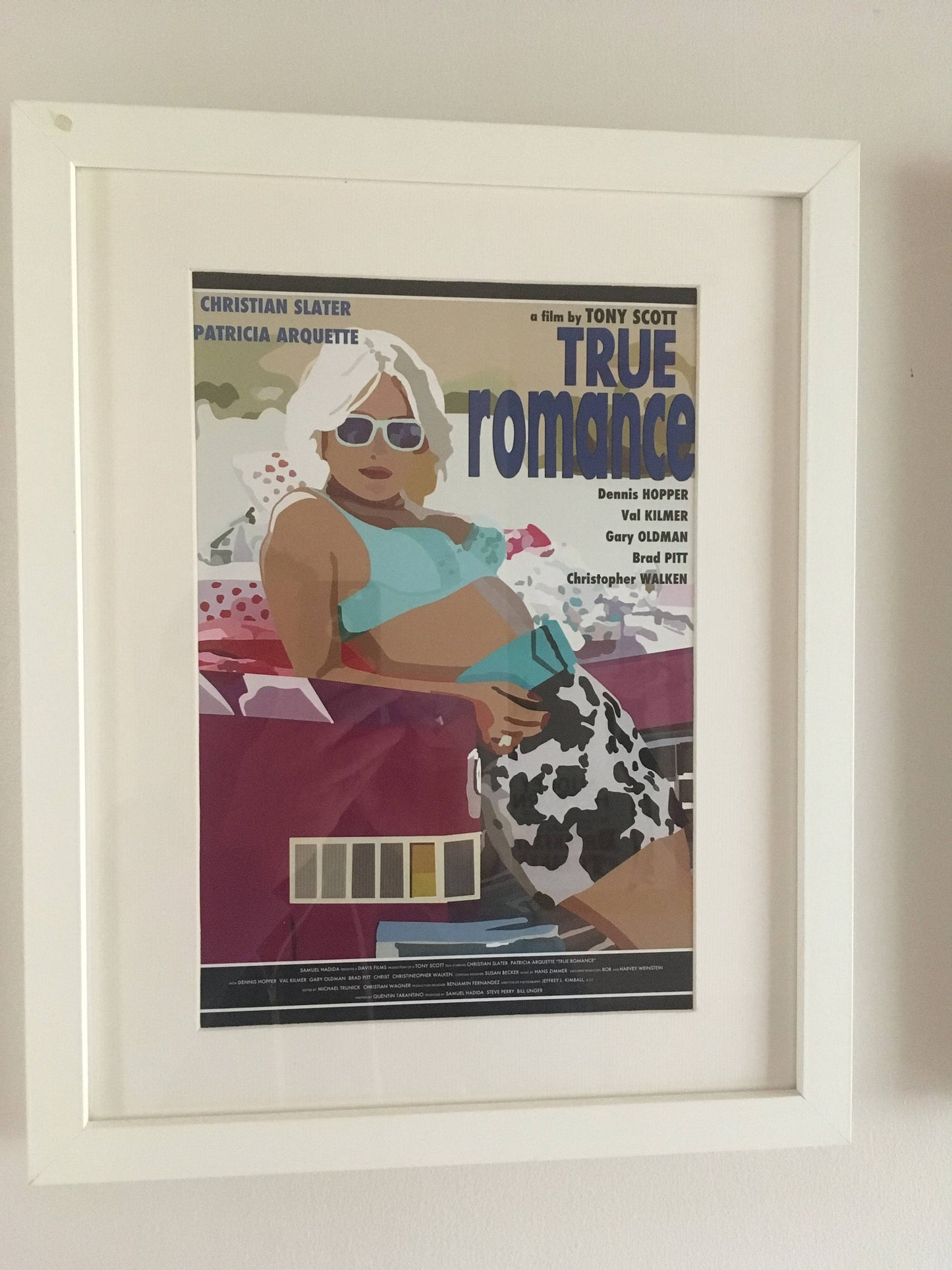 True Romance Poster, True Romance Movie Poster,Home Decor Wall Art, Film Movie Poster, Hand Drawn Digital Artwork