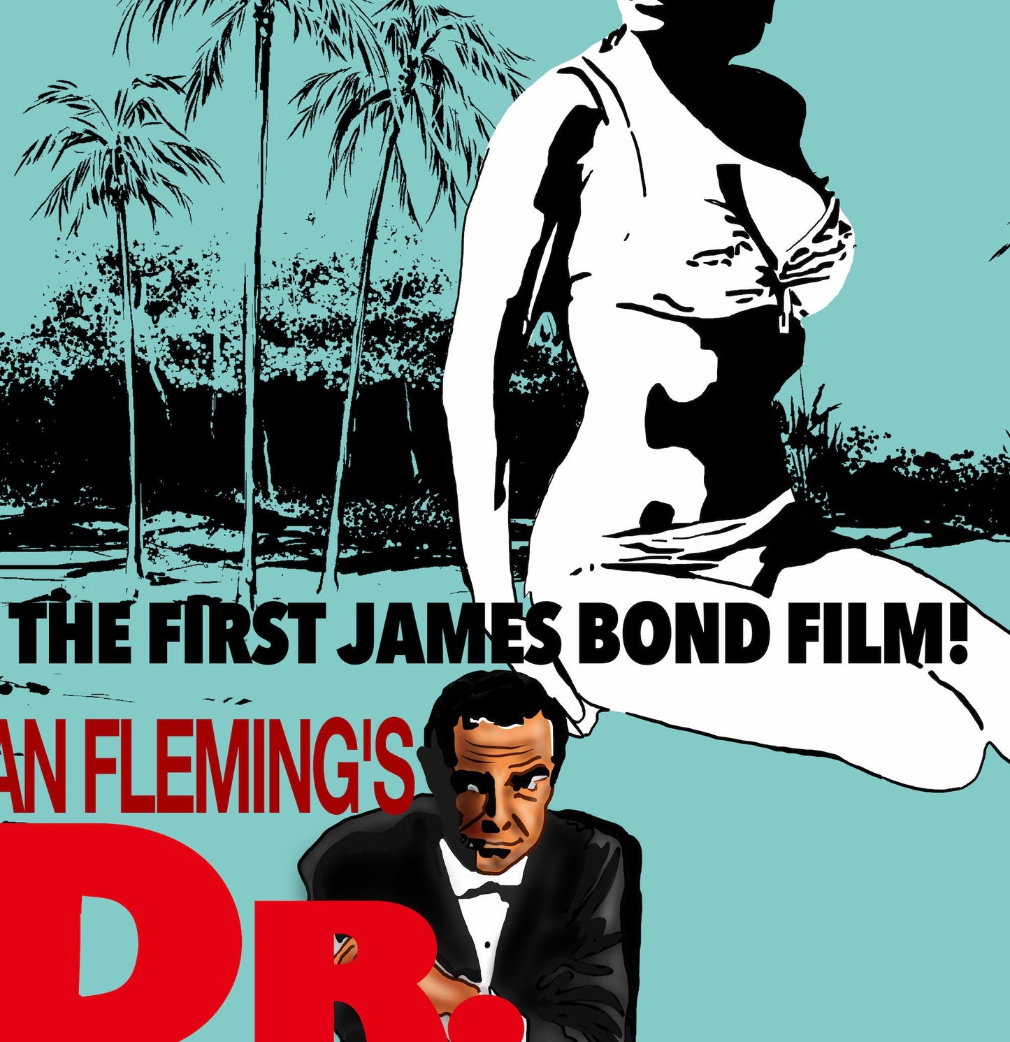 Dr No Poster, James Bond Dr No Poster, James Bond Art,Home Decor Wall Art, Film Movie Poster, Hand Drawn Digital Artwork