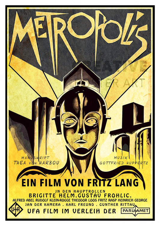 Metropolis Poster, Metropolis Movie Poster, Distressed Retro Sci-fi Movie Poster, Classic Sci-fi Movie Poster, 1920's Film Posters