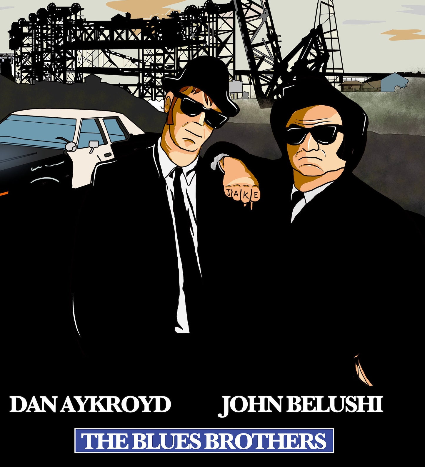 The Blues Brothers Poster,Blues Brothers Poster, The Blues Brothers Art,Home Decor Wall Art, Film Movie Poster, Hand Drawn Digital Artwork