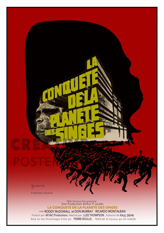 French Conquest of the Planet of the Apes Poster,Planet of the Apes Poster, Planet of the Apes French Edition Poster Print