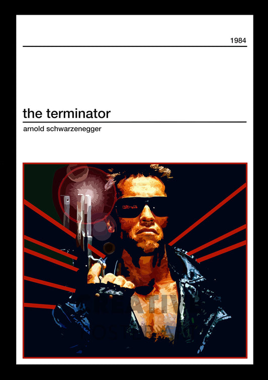 The Terminator Poster,Terminator Movie Poster Home Decor Wall Art, Film Movie Poster, Hand Drawn Digital Artwork