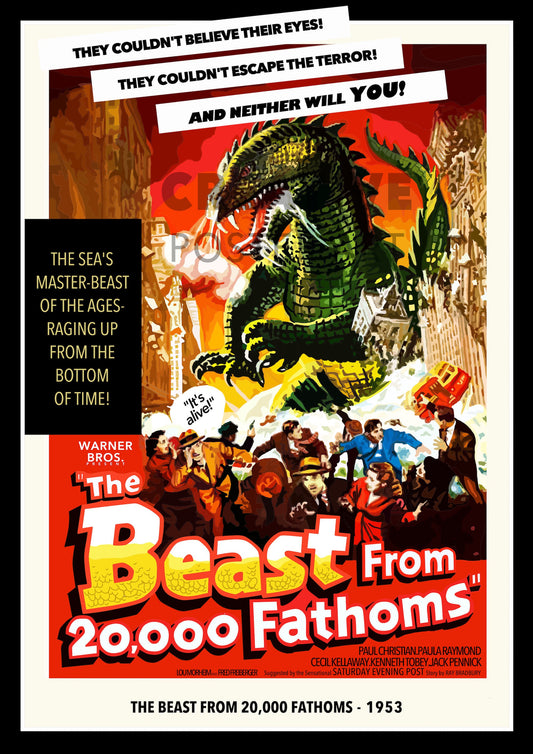 The Beast from 20,000 Fathoms Poster, The Beast from 20,000 Fathoms Movie Poster, The Beast from 20,000 Fathoms Film Sci-Fi Print Poster