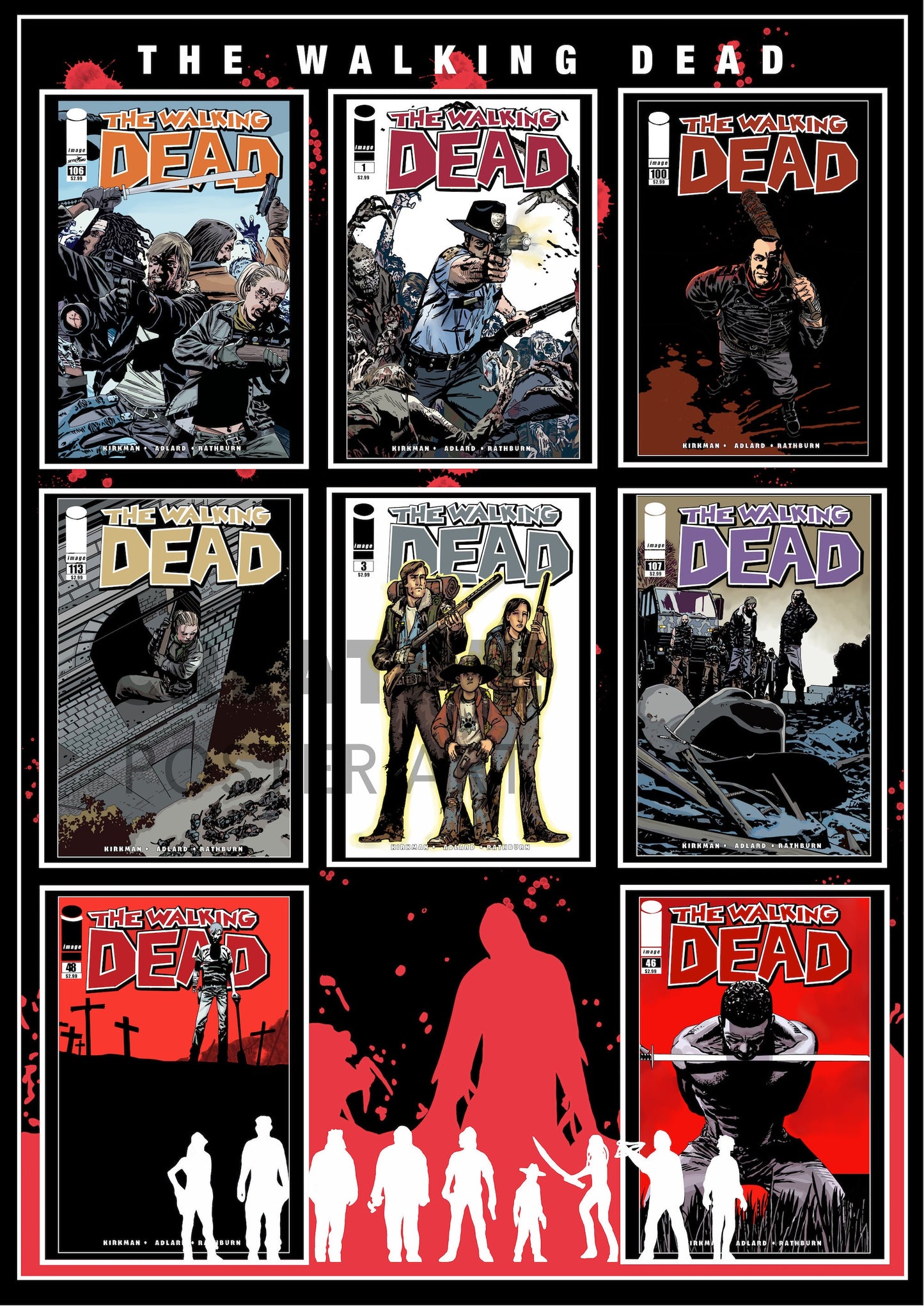 Walking Dead Poster, The Walking Dead Wall Art, Walking Dead Comic Art, Walking Dead Print, Walking Dead Graphic Poster