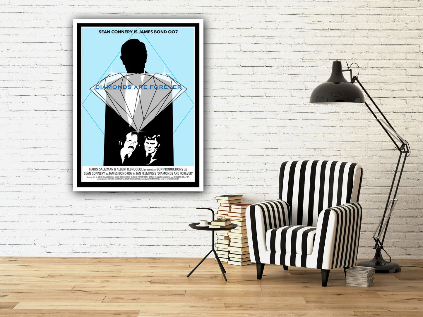 Diamonds are Forever Poster, James Bond Poster, James Bond Art,Home Decor Wall Art, Film Movie Poster, Hand Drawn Digital Artwork