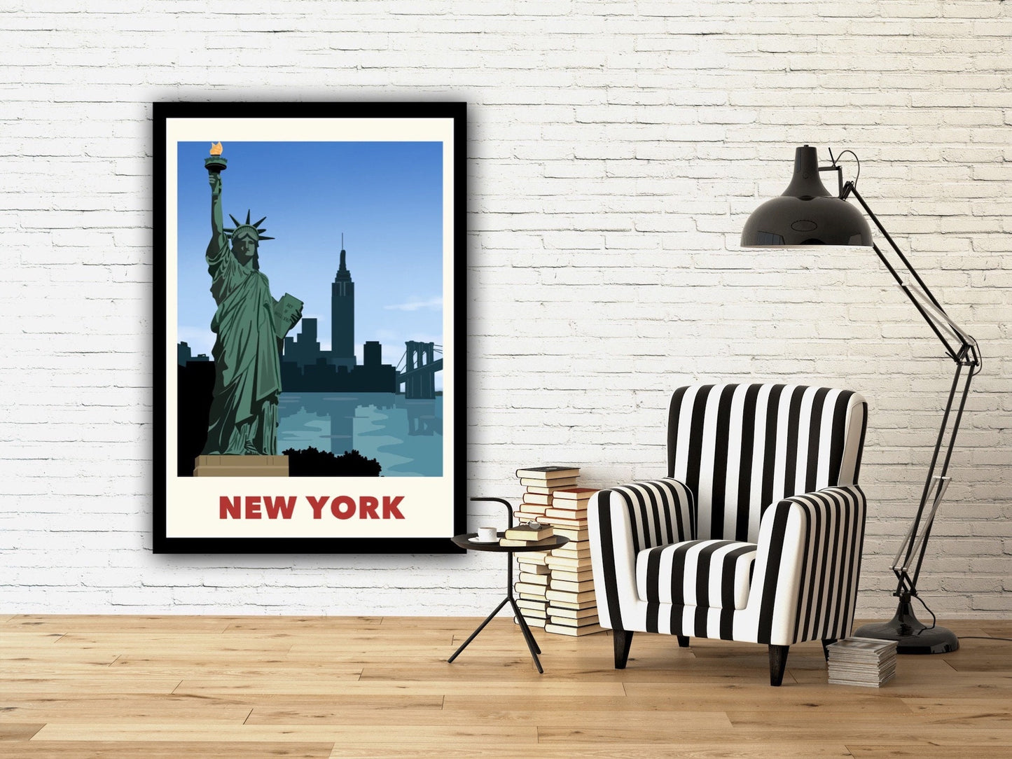 New York Poster , New York Wall Art, Home Decor, Gift Idea, New York Travel Print, Statue of Liberty Poster, USA City Poster, US City