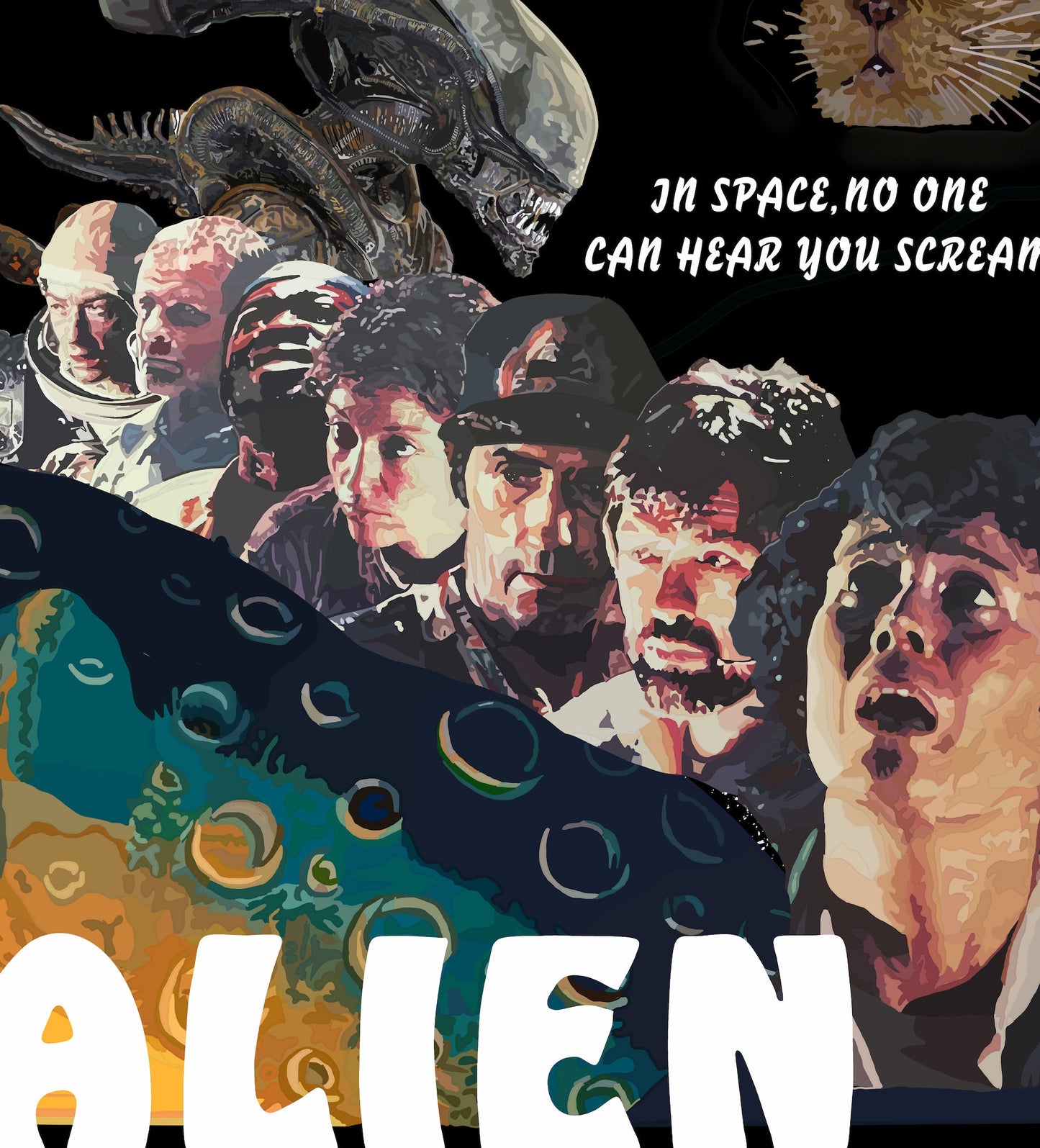 Alien Poster, Alien Movie Poster,Home Decor Wall Art, Film Movie Poster, Hand Drawn Digital Artwork