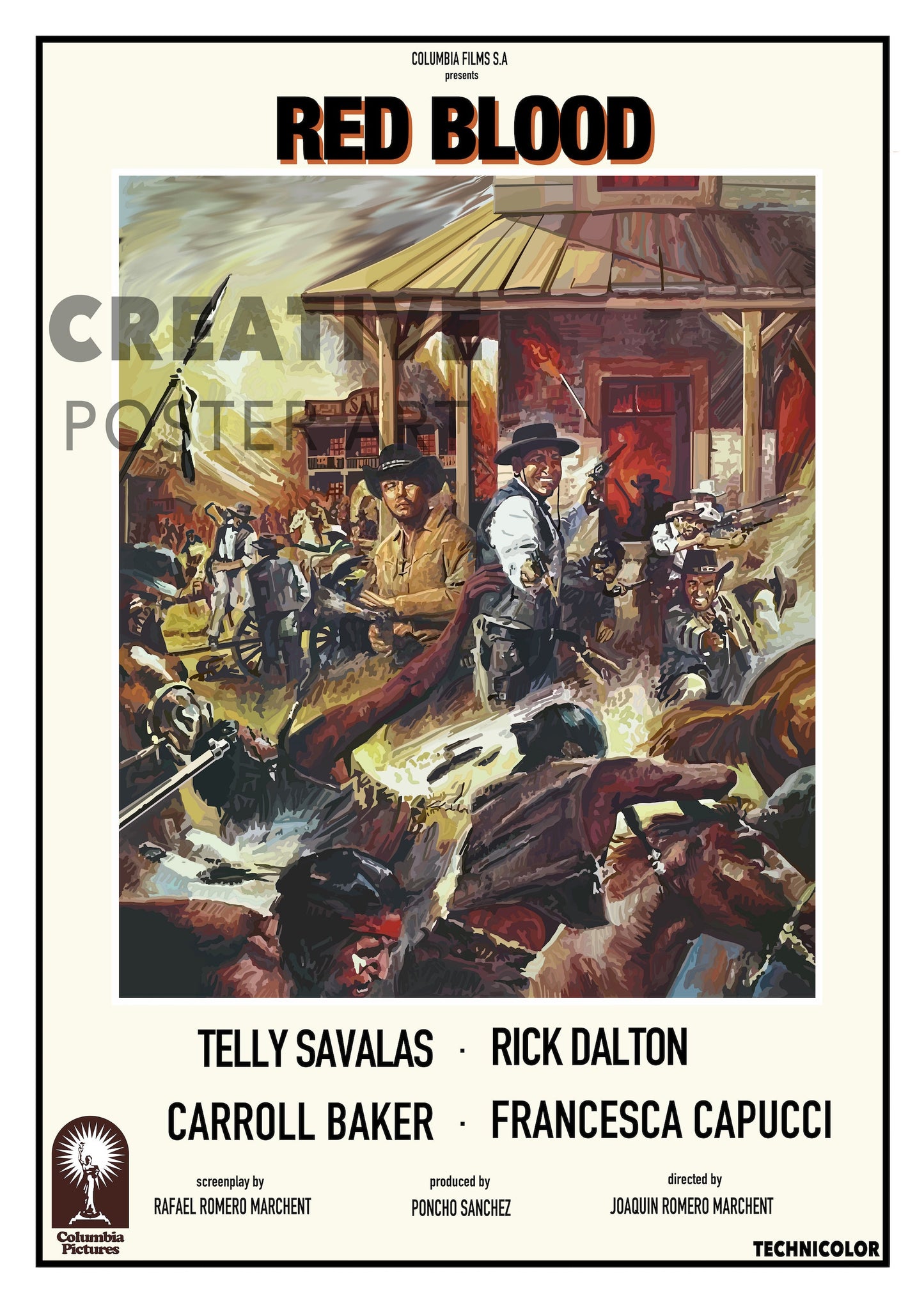 Red Blood Poster, Rick Dalton Movie Poster, Rick Dalton Art,Rick Dalton Movie Print,Dalton Movie Poster, Once Upon A Time In Hollywood Art