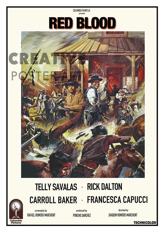 Red Blood Poster, Rick Dalton Movie Poster, Rick Dalton Art,Rick Dalton Movie Print,Dalton Movie Poster, Once Upon A Time In Hollywood Art