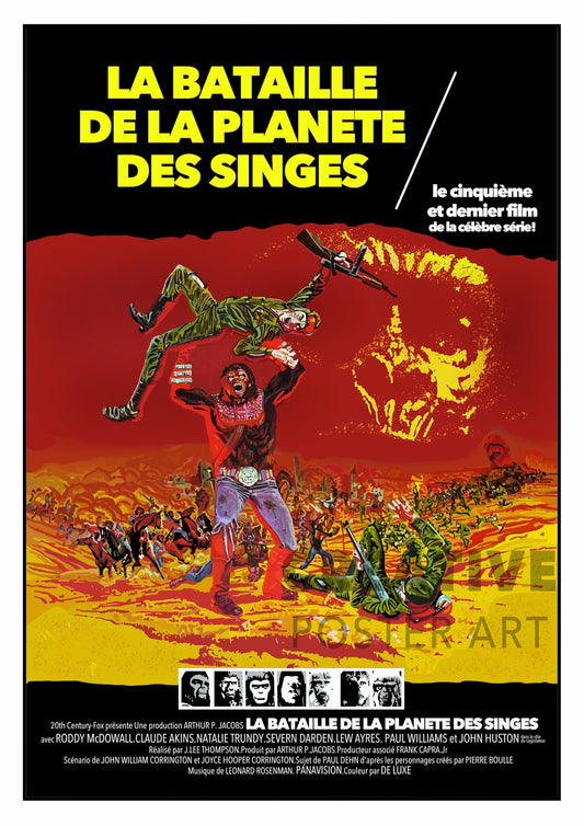 French Battle for the Planet of the Apes Poster,Planet of the Apes Poster, Planet of the Apes French Edition Poster Print