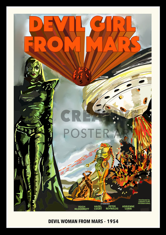 Devil Girl From Mars Poster, Devil Girl From Mars Movie Print, Home Decor Sci-FI Poster, Devil Girl From Mars Print