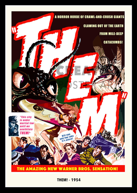 Them! Poster, Them Movie Poster, Them Monster Film Poster, Classic Sci-fi Film Poster, Them Film Poster