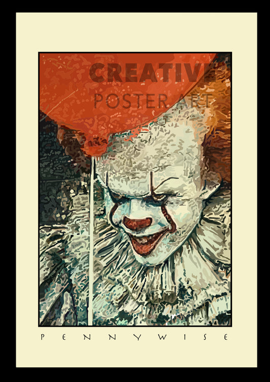 IT Poster, IT Movie Poster,Home Decor Wall Art, Film Movie Poster, Hand Drawn Digital Artwork, Pennywise Poster