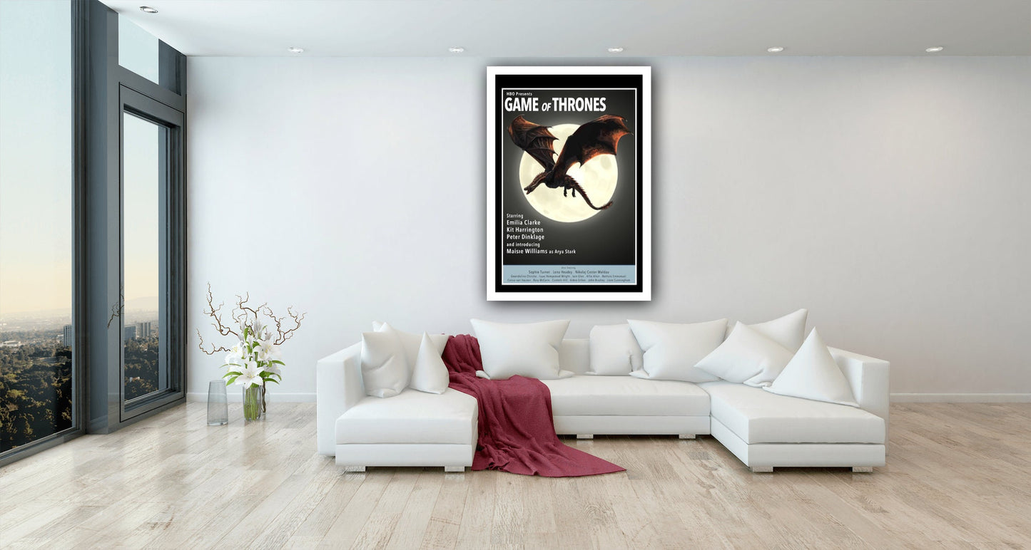 Game of Thrones Poster, Game of Thrones Wall Art, Home Decor, Game of Thrones Print, Dragon Poster, GOT Poster, Sci-Fi Poster