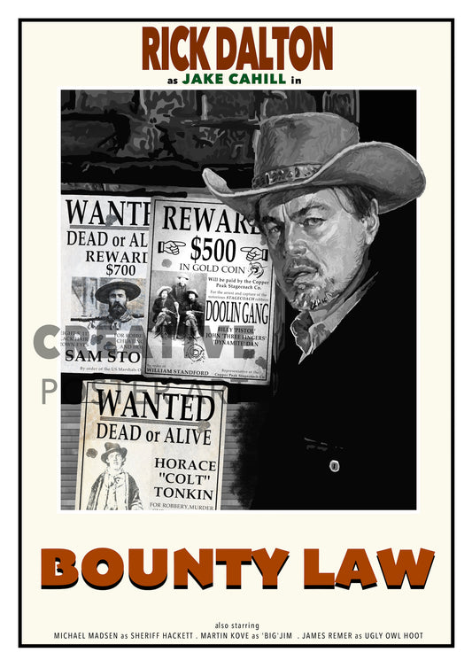 Bounty Law Poster, Rick Dalton Film Poster, Rick Dalton Bounty Law, Once Upon A Time In Hollywood, Bounty Law TV Poster, Home Decor