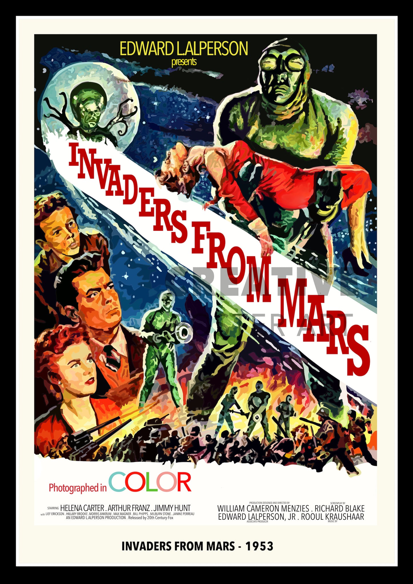 Invaders from Mars Poster, Invaders from Mars Movie Poster, Invaders from Mars Film Sci-Fi Print Poster